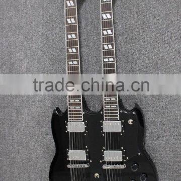 black colour double neck RSG electric guitar