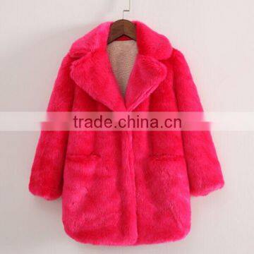 Girls Long Winter Fake Fur Coat Trench Coat Wholesale photo-4