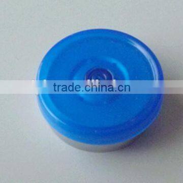 20mm Tear Flip Off cap Transparent blue