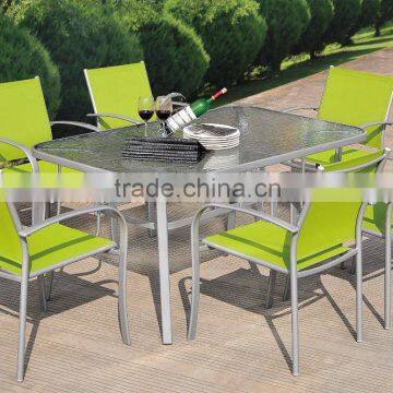 Outdoor Balcony Patio Garden 7pcs table and sling chairs furniture dining set
