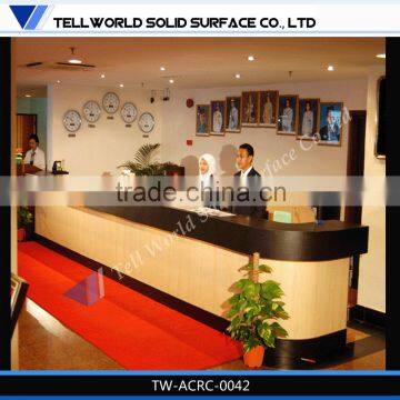 Man made stone furface front desk for reception hotel