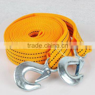 8T 6M high tenacity pet tow strap with steel snap hook for emergency vehicle towing