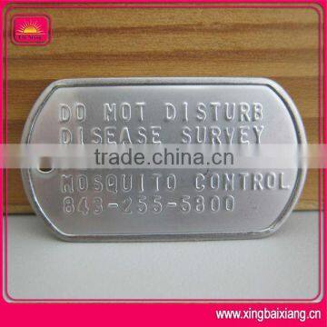 custom aluminum logo recessed dog tags with stamping technology