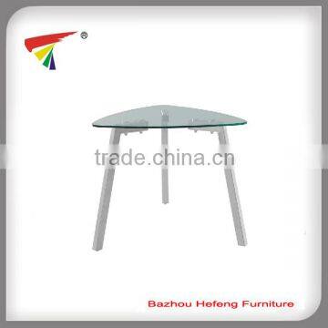 Triangle Shape Glass Tea Table,Powder Coated Frame