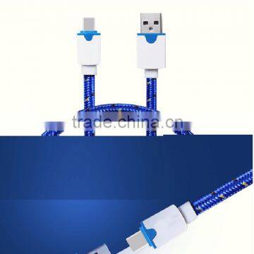 2016 Colorful Fashion Quick Charging Braided Line Type-C Data Cable