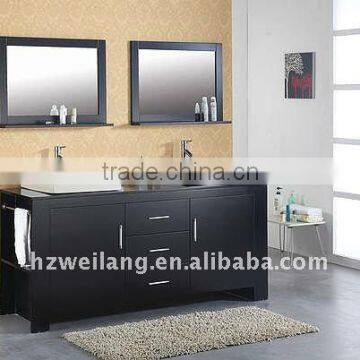 Modern Double Square Sinks Bathroom Cabinet