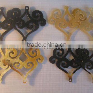 Buffalo horn elements for making jewelry, handmade from natural horn