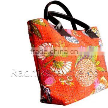 RTHHB-35 Fruit design cotton kantha bag vintage cotton shoulder bag Floral print tote bag stylish bag shopping bag