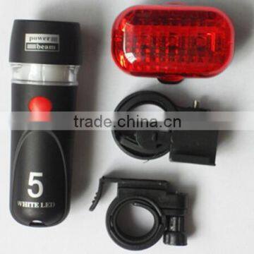 5LED Bike Front Flashlight+ 5 Red LED Rear Light