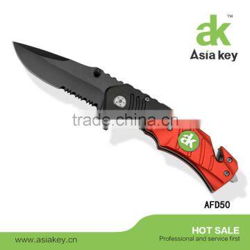 Outdoor hunting knife with glass cutter on handle