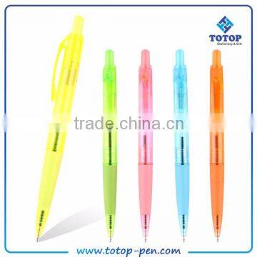 action promotional transparent barrel plastic pen