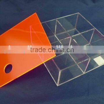 plastic acrylic cosmetic box with dividers for display