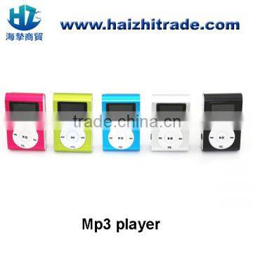 Free prelaod FM LCD display clip mp3 player,metal mini screen mp3 music player