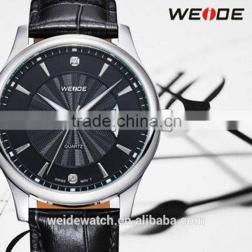 New 2014 WEIDE Famous Brand sapphire wristwatch Quartz Movement Waterproof Men Quartz Leather Strap Watches Relogio Masculino