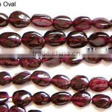 Garnet Smooth Oval Beads