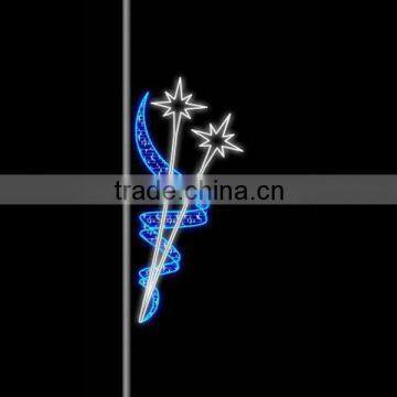 High Quality Pure White Outdoor Decoration With Stars 3d Led Street Pole Motif Light photo-2