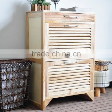 Solid wood new design wooden shoe cabinet with drawer