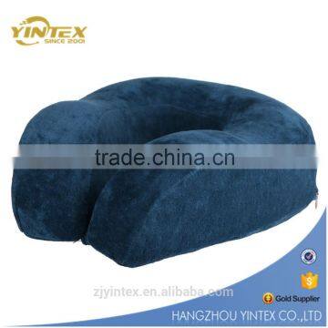 Dark Blue Travel Neck Pillow Memory Foam Soft Large U Shaped Head Rest Support