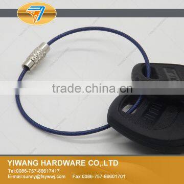 High Quality Deep Blue Stainless Steel Wire Keychain photo-5