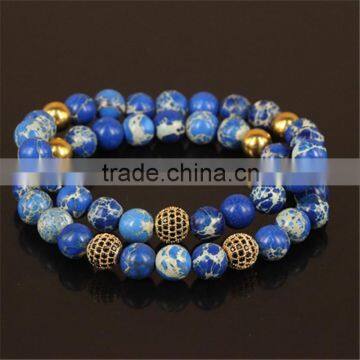 kjl-cst7 wholesale New design charm gold microscope beads men bracelet natural 8mm regalite stone beads women bracelet