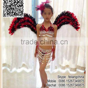 Sale Masquerade Red Black Feather Angel Wings For Children Costume