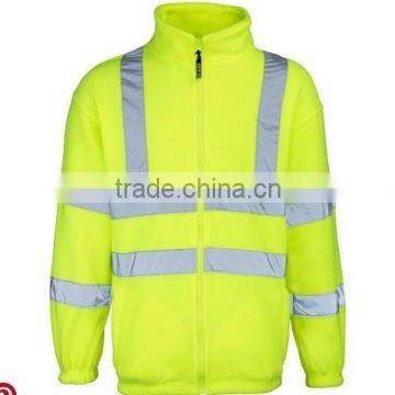 reflective High Visibility fleece jacket with Elasticated hem and cuffs