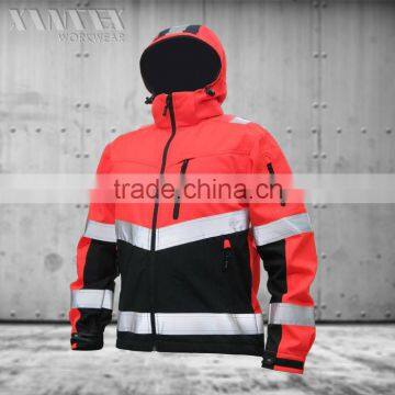 High Visibility Hooded Softshell Jacket