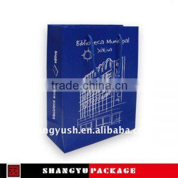 Blue commercial paper bag