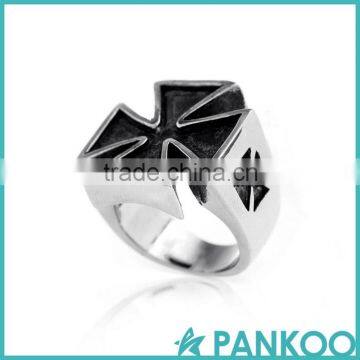 Wholesale Trend-cross-type Models do Retro Punk Tai Silver and Titanium Unisex Ring