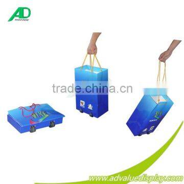 Trolley cardboard display for exhibition easy taking for supermarket sales for shopping trolley packing boxes for nike products