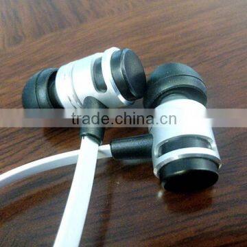 fashion china earphone silion earbuds with flat cable