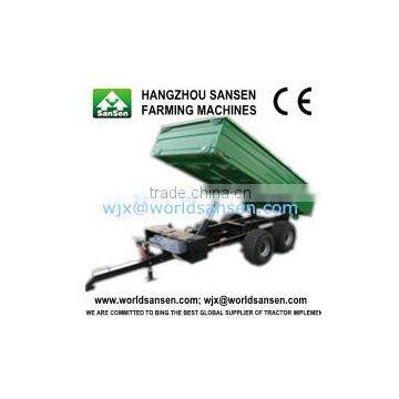 2-3 tons tractor trailer,4Ton side tipper trailer 2wheel for agriculture hydraulic dump flatbed semi