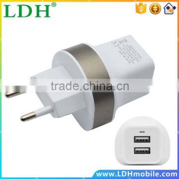 High Speed EU UK Plug Dual USB Wall Charger Mobile Phone Chager Power Adapter For iPhone 5/6 plug for iPad Galaxy S6 Note