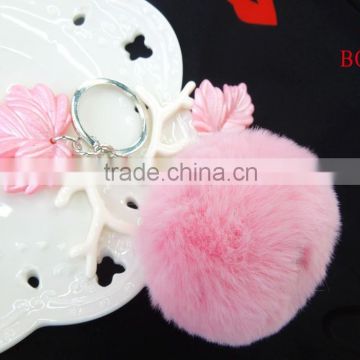 Customize pompom key holder for hangbag