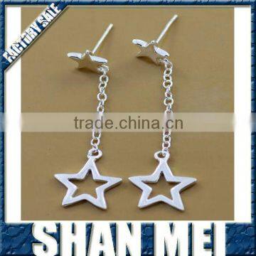 star pendent jewellry dangle earrings 925sterling silver stud earing for women