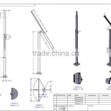 folding curtain rod street light pole parts street lighting pole