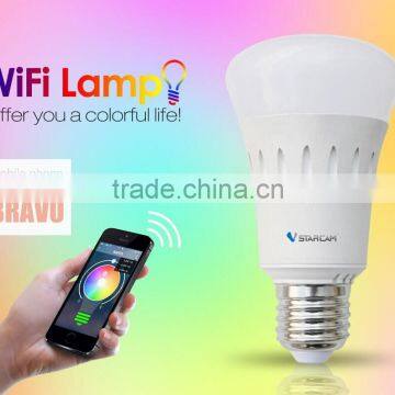 new flux wifi controlled led color 7w e27 rgbw smart light bulb