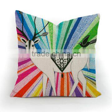 Best-selling Deer Printed Custom Plain Linen Cotton Pillow Cover photo-6