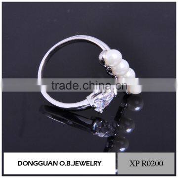 Latest Gold Finger Ring Designs Pearl Ring Designs for Women Open Rings photo-3