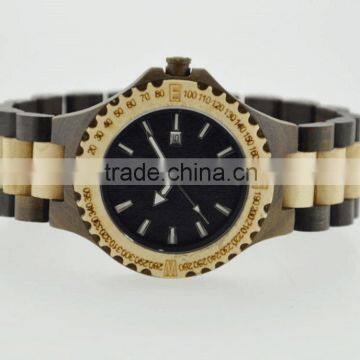 Handcraft Ebony Wooden Quartz Watch With Customized Logo photo-4