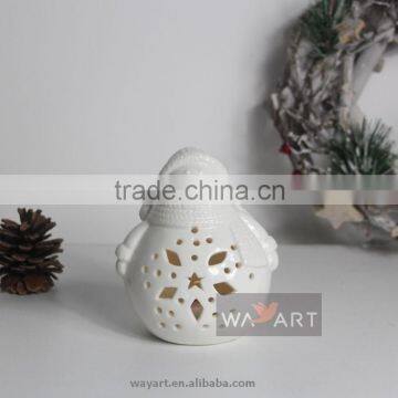 Christmas Decoration LED Ceramic Snowman