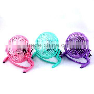 4"USB mini portable table aluminum core motor plastic cooling fan for student