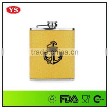 6 OZ custom leather hip flask for men