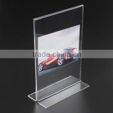 manufacture acrylic table stand menu holder, T shape sign holder manufacturer