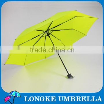 Mini yellow color manual open advertising 3 fold umbrella