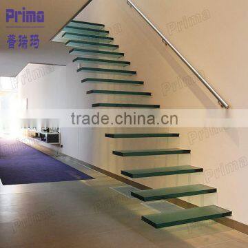 Floating glass stairs attic staircase(PR-L06)