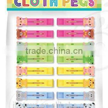 Family pack funny style plastic cloth pegs 16pcs / set, Frog pegs , Bear Clips