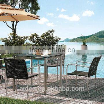 outdoor stainless steel dining table and chair sets