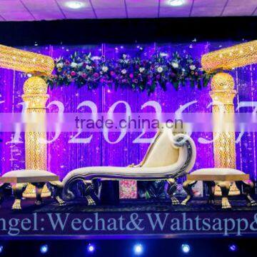 the New Design Crystal Wedding Pillar Mandap Wedding Columns Used Wedding Decoration