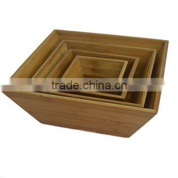 DT012/Good Quality Cheap Square Bamboo Bowl, Bamboo Salad Bowl Set for Kitchen Accessories photo-2
